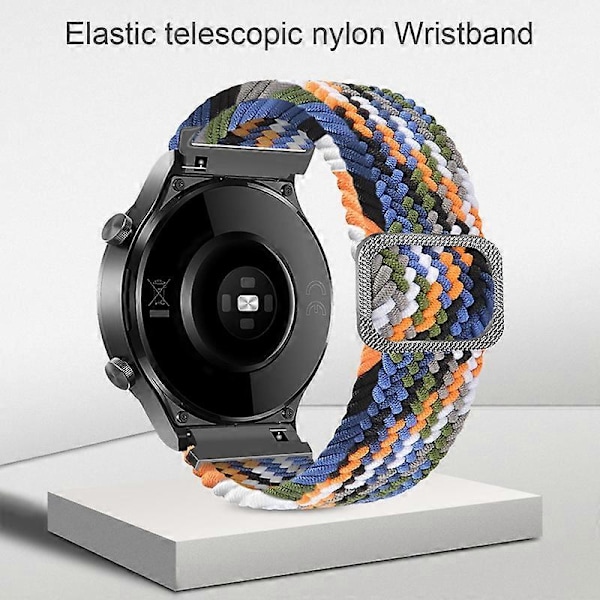 Klockarmband Elastiskt Justerbart Nylonflätat 20mm/22mm Armband Ersättningsarmband Kompatibelt Samsung Orane Red 22 mm