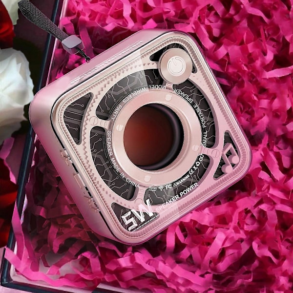KXJ-Pieni Bluetooth-kaiutin voimakkaalla stereoäänellä, kannettava langaton kaiutin pink