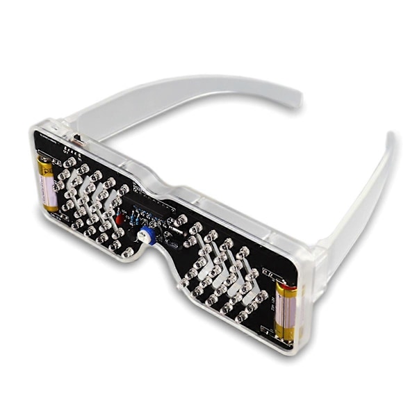Röstaktiverade LED-ljusemitterande glasögon, tillverkningssats, ljusdiod, ljus, gör-det-själv, elektronisk sats, lödningsmontering, A