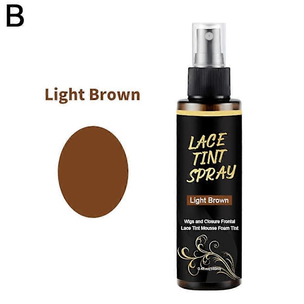 Spetstint Spray, Perukspetsspray Fungerar på Spetsförslutningar Peruker 100ml Light Brown
