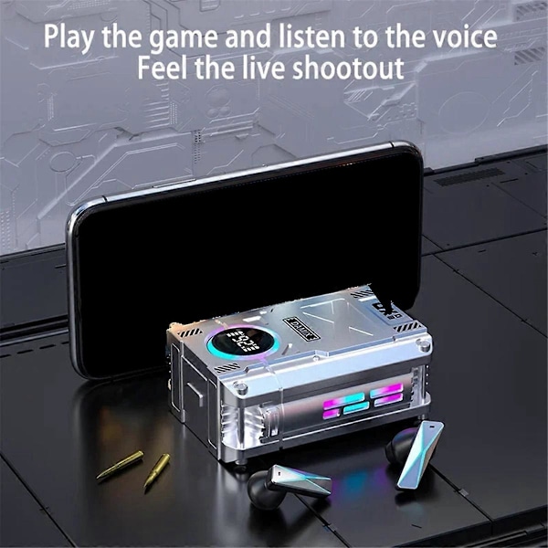 DX-08 Trådlöst Bluetooth 5.3 Headset Punk Mekanisk Stil Grå