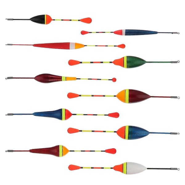 10 kpl Kalastustyökalu Kalastus Balsapuu Kohoja Bobbers Stop Float Stops Slip Float Bobbers Gaff Hook