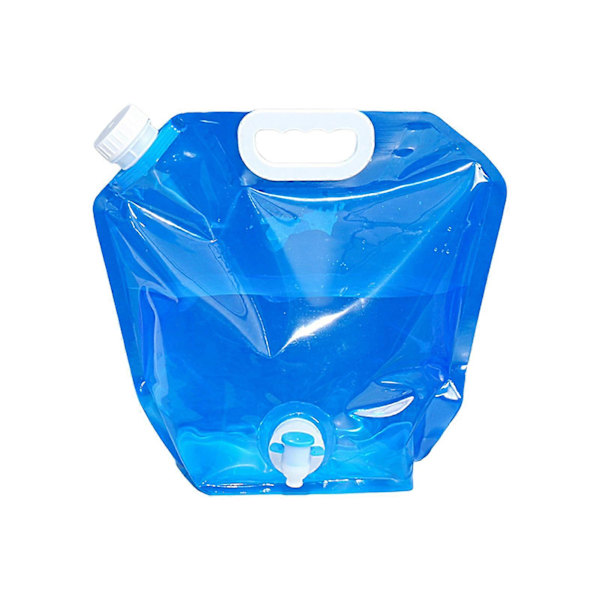 5L/10L Vikbar Vattenpåse Läcksäker Stor Kapacitet Plast Enkel Fyllning Hopfällbar Vattenbehållare för Camping Blue 5