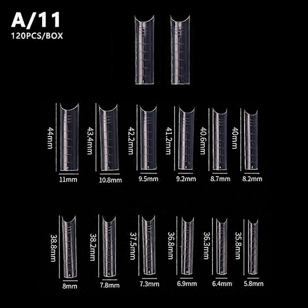 120 st Poly Dual Forms Nagelgel Snabb Byggformar Tips Nagel Förlängningsverktyg Set A