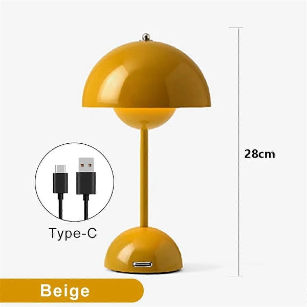 Svamp Blomma Knopp Uppladdningsbar LED Bordslampa Skrivbordslampa Nattlampa A