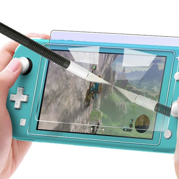 Bärbar förvaringsväska kompatibel med Switch Lite, 7 i 1 skyddskit inklusive bärväska/härdat glasskydd - gul