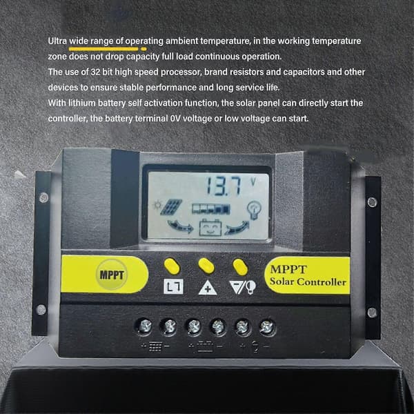 Solcellsladdningsregulator MPPT 12V 24V LCD-display Omfattande skyddsfunktioner Solcellsregulator för solenergisystem 30A