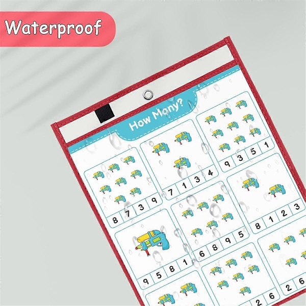 50-pack Återanvändbara fickor för whiteboard, 5 olika färger, skyddande fickor för lärare, skola, klassrumsmaterial
