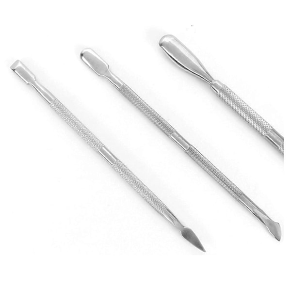 3 st Nagelkonst Rostfritt Stål Sked Pusher Manikyr Pedikyr Set