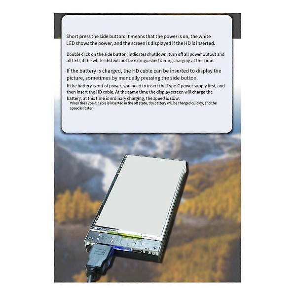 5,5-tums Display Mobil Power 1080P Inbyggt 8000mAh Litiumbatteri