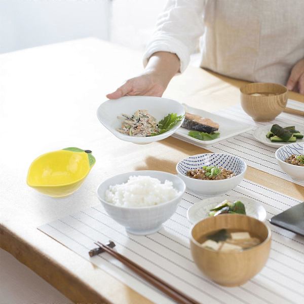 Keramisk dessertskål, dejligt design, fad til tørret frugt, madfad til snacks, frugtsalat (citron)