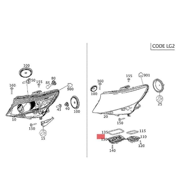 A2129005424 Bil LED Strålkastare Kontrollenhet Drl Modul För E-klass W212 S212 2014-2018 A2129024008