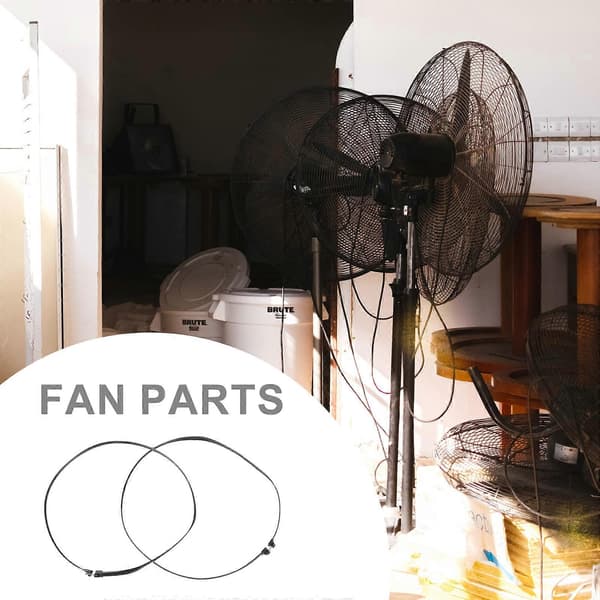 2 stk. Elektrisk ventilator, plastik, faste bøjler, ventilator, fast netbøjle, netdæksel, binderinge