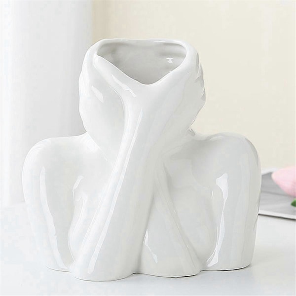 Blomstervase i nordisk stil, kvindekrop, halvt ansigt, blomsterpotte, vase A