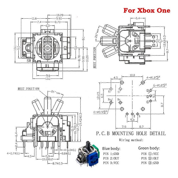 10 st Hall Joystick Controller för en elektromagnetisk joystick