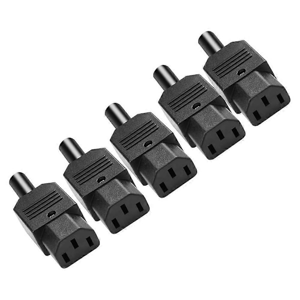 5 ST IEC C13 Strömkontakt C13 Hona Strömadapter Kontakt 3-stifts Strömuttag 250V 10A AC Strömadapter