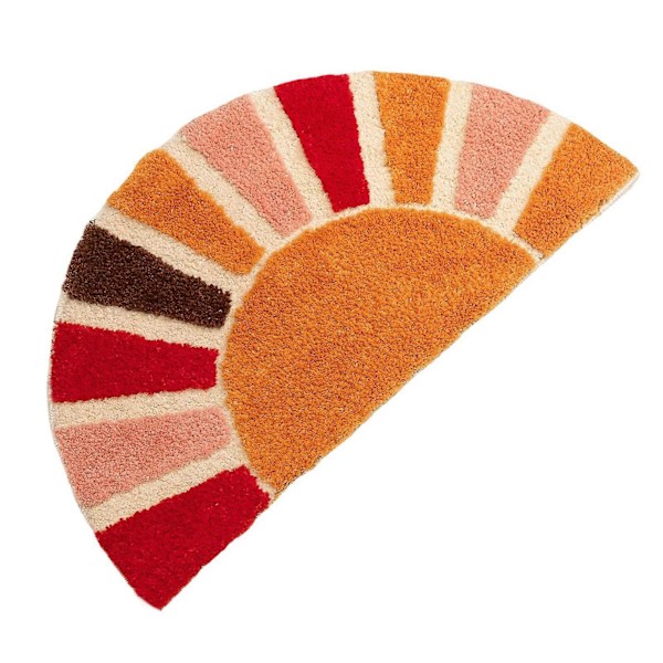 Dörrmatta Golv Halkfri Solrosdesign Tvättbar Bohemisk Stil Rolig Halvcirkel Boho Badrumsmatta Heminredning