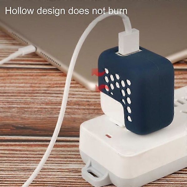 Adapter Skydd Mjukt Splittersäkert Silikon Ihåligt Honungskake Skyddsfodral för Macbook Laddare Red A