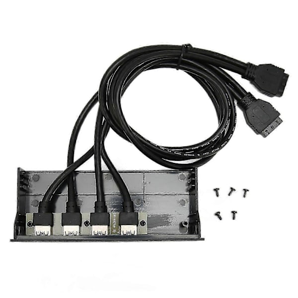USB3.0 Hub Frontpanel 5Gbps 4 Portar 19pin Optisk Enhet Frontpanel för 5.25 Tums PC Datorchassi