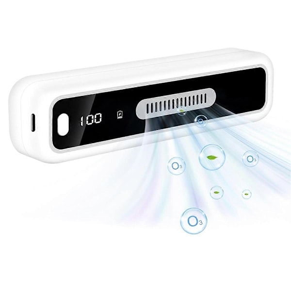 Mini USB Kylskåpsluktborttagare med LED-display, Uppladdningsbar Kylskåpsluktborttagare, Återanvändbar