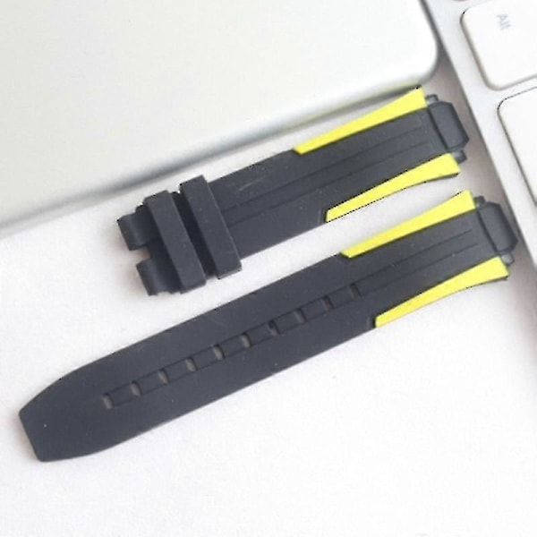 Tissot 1853 Racing Series T111417A -kellon rannekkeen kumiranneke tarvikkeet XH Yellow Trim