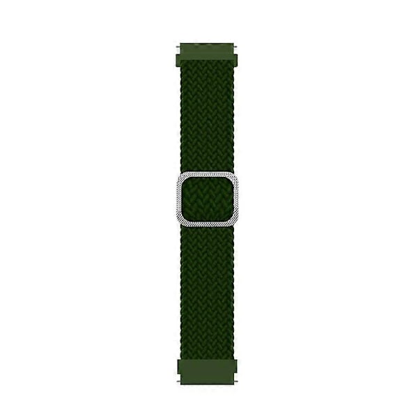 Klockarmband Elastiskt Justerbart Nylonflätat 20mm/22mm Armband Ersättningsarmband Kompatibelt Samsung Army Green 20 mm