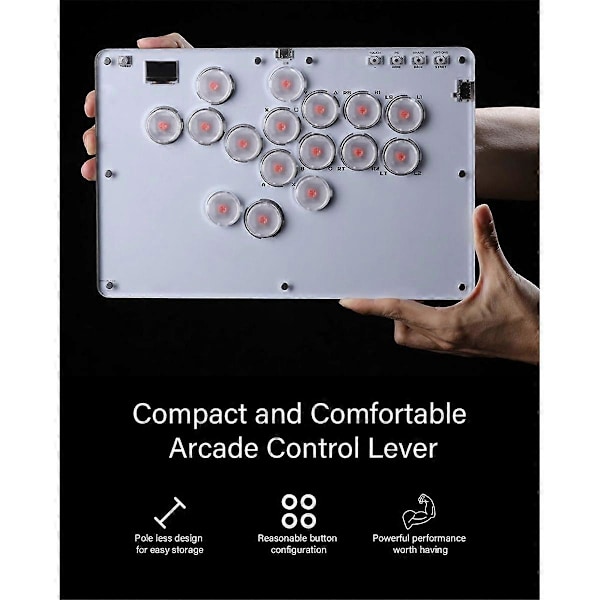 Arcade-ohjain 16 näppäimellä, joystick-ohjain katutaisteluun PC:lle///Switchille/Steamille – tukee Hot Swap SOCD Turbo RGB:tä