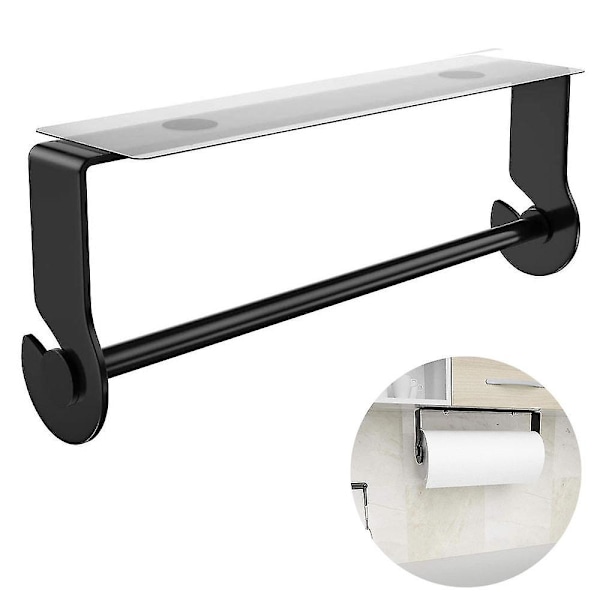 Självhäftande pappershanddukshållare under skåp - silver - 27cm Black