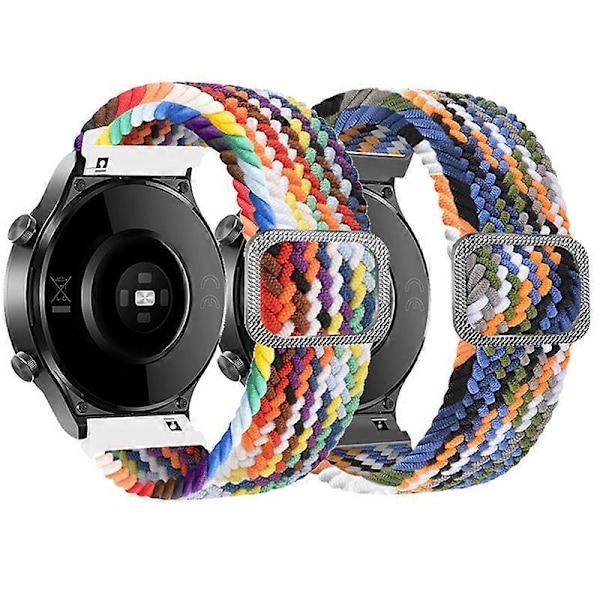Urrem Elastisk Justerbar Nylon Flettet 20mm/22mm Armbånd Håndledsrem Udskiftning Kompatibel Samsung Orane Red 22 mm