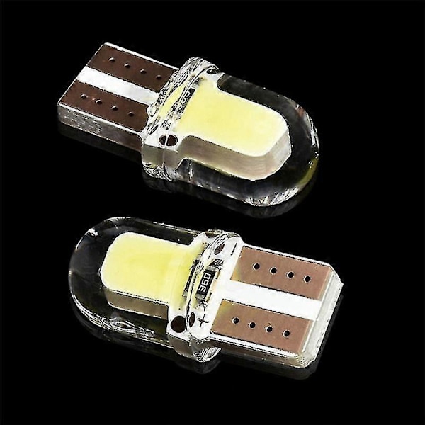 10st LED T10 W5W COB SMD Canbus Silikon Ljusstark Vit Registreringsskyddslampa