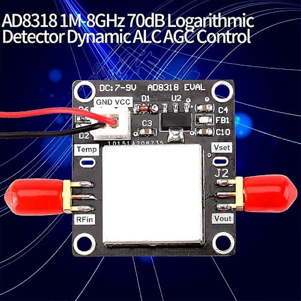AD8318 Logaritmisk Detektor Modul Förstärkare 1M-8 GHz Dynamisk Kontroll