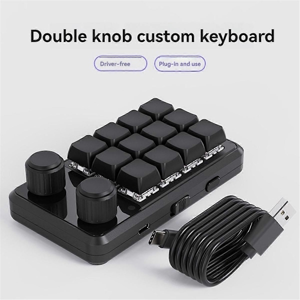 Mini Gaming Keypad Hotswap Macropad Svart