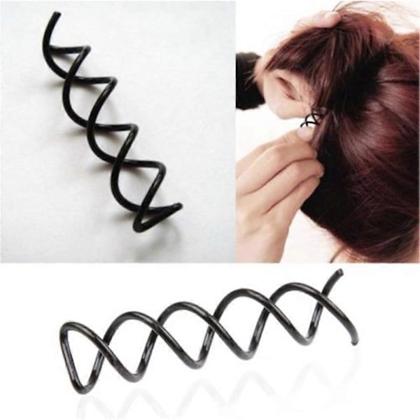 12 st Metall Spiral Snurr Skruv Stift Hårnål Dam Twist Hårklämma Tillbehör QinHai