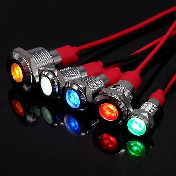 20 kpl 6 mm metalliset LED-varoitusvalot merkkivalo valkoinen