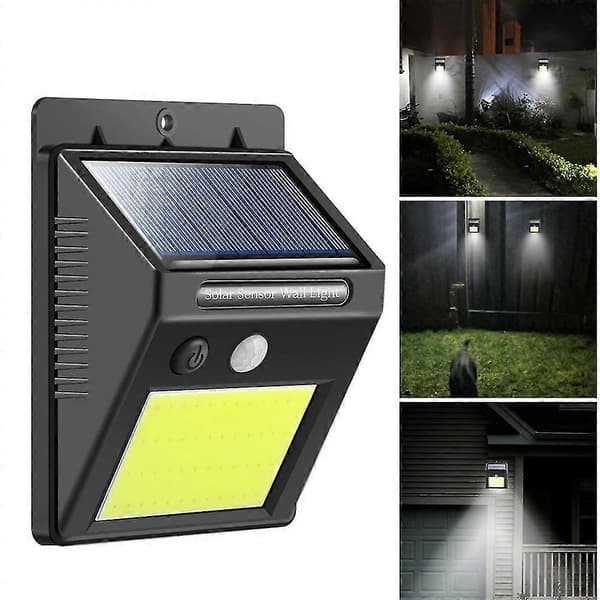 11 LED solcellelamper med bevægelsesdetektor - Solcellelamper, havebelysning, havelamper - Sort