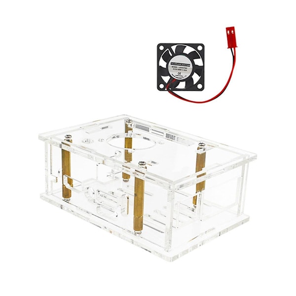 Akrylfodral för OrangePi 5Pro, transparent akrylfodral för OrangePi 5 Pro med kylfläkt