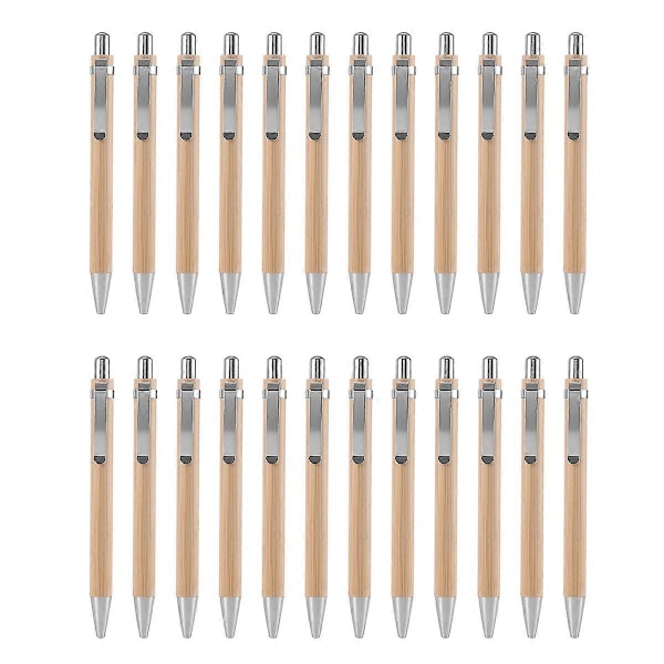 24 Stycken Bambu Infällbar Kulspetspenna Svart Bläck 1 mm Kontorspennor