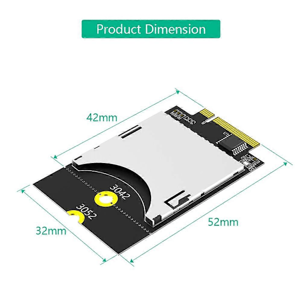 Uusi versio SD-kortti NGFF Key B -sovitin