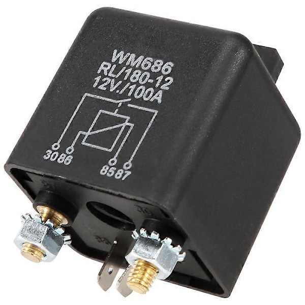 12V 100Amp 4-Pin Kraftig PÅ/AV Strömbrytare Delad Laddningsrelä Svart