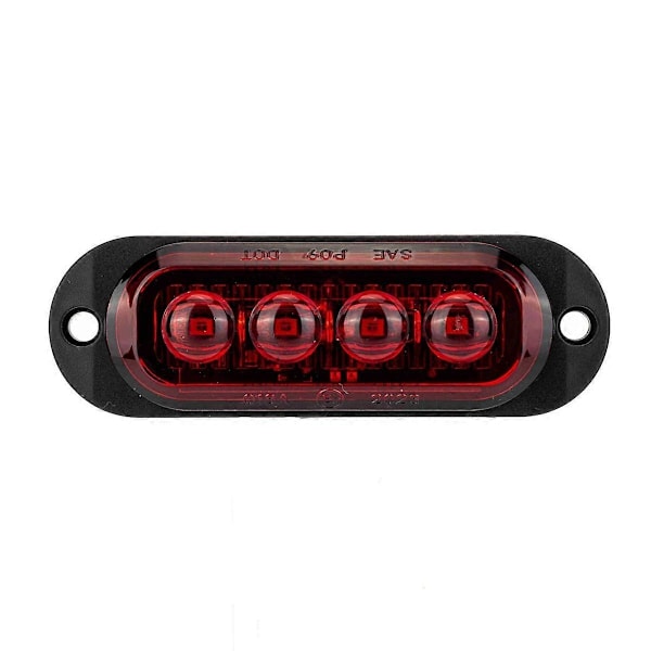 10 st 12V-24V 4LED Sidomarkeringsljus för bil Blinkers Sidoblinkers Bakljus för Släpvagnar Lastbilar Röd