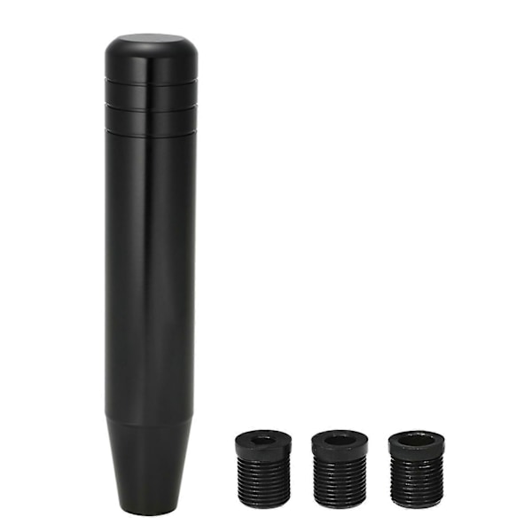 Svart 18cm Lång Universell Växelspaksknopp i Aluminium för Bil Lastbil Racing med 3 Adaptrar