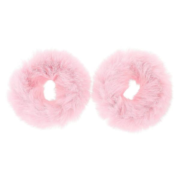 2 stk. Hestehaleholder Fluffy Hårringe Kunstpels Hårtov Elastisk Hårholder