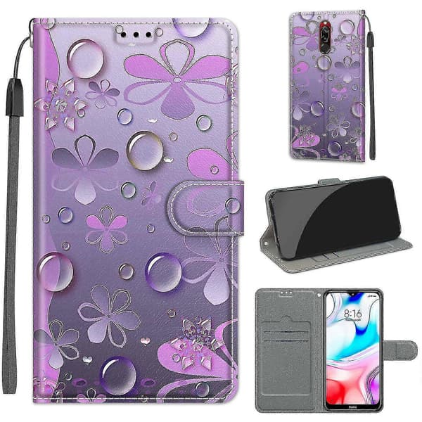 Redmi 8 Violetit Terälehdet Puhelinkotelo