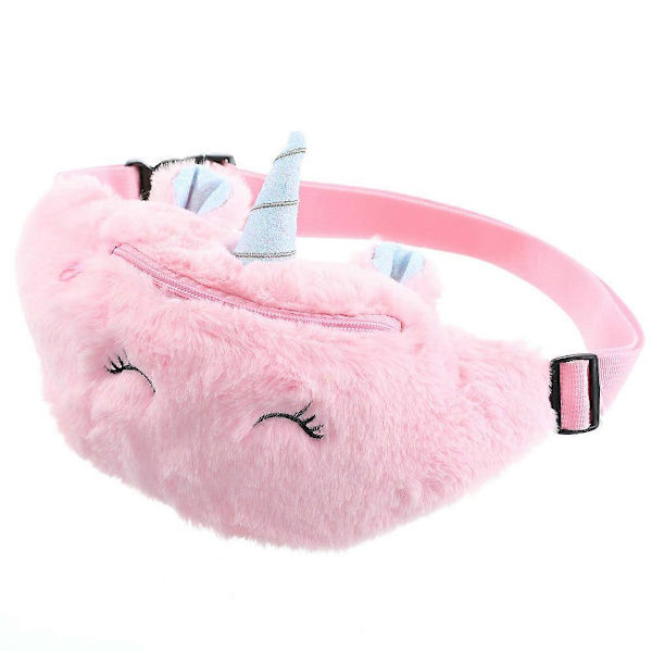 1 st Tecknad Enhörning Plysch Barn Enaxlad Midjeväska Crossbody-väska