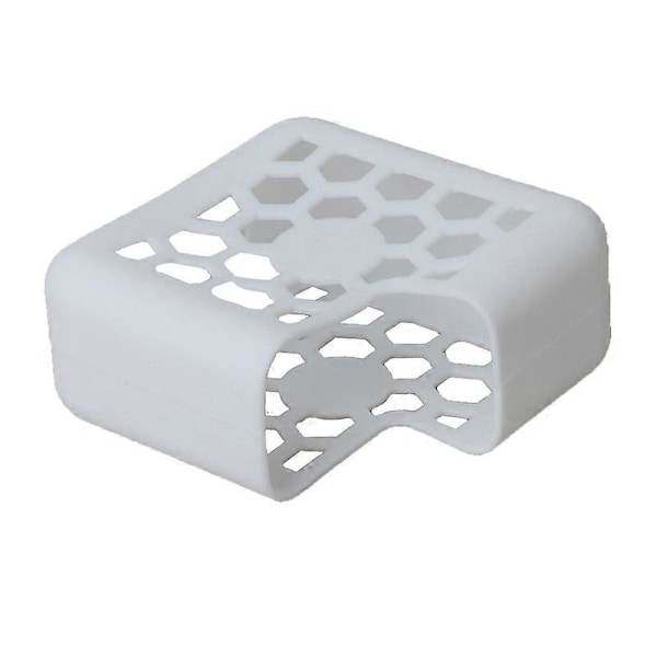 Adapter Skydd Mjukt Splittersäkert Silikon Ihåligt Honungskake Skyddsfodral för Macbook Laddare White A