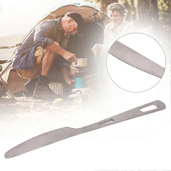 Titanium Bestick Utomhus Camping Servis Portabelt Flatware för Backpacking Vandring och Picknickkniv