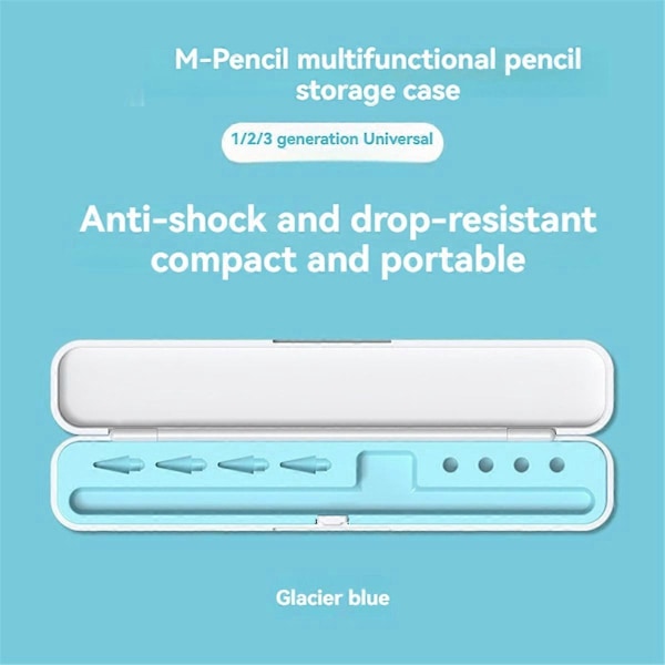 Förvaringslåda för Apple Pencil 1/2/3/Pro Skydd blå