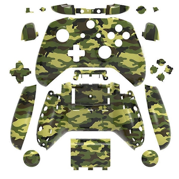 Komplett skyddsfodral, reservdelar för Xbox One trådlös handkontroll, tangentbyte - Grön kamouflage