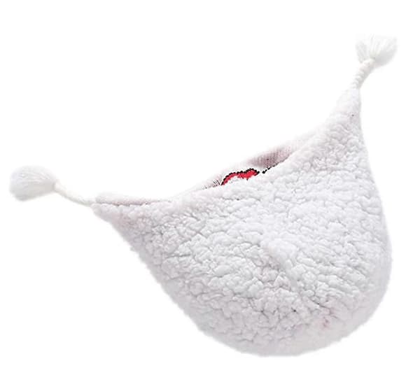 Strikket tørklæde, hue, handsker og fløjlsforing vinterdragt til piger (small) white SIZE 3