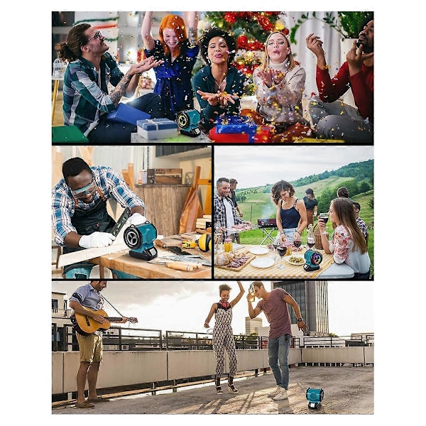 HIFI Bluetooth-högtalare 3D Stereo för 18-20V Litiumbatteri